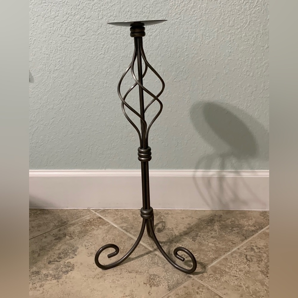 PartyLite Pewter Large Floor Candle Holder